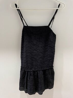 NEW Zara - Black Eyelet Spaghetti Strap Mini Dress